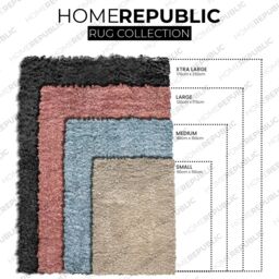 Home Republic Montana Fluffy Textured Rug in Beige - Size: 80 cm x 150 cm - thumbnail 5