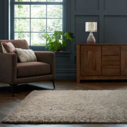 Home Republic Montana Fluffy Textured Rug in Beige - Size: 80 cm x 150 cm - thumbnail 1