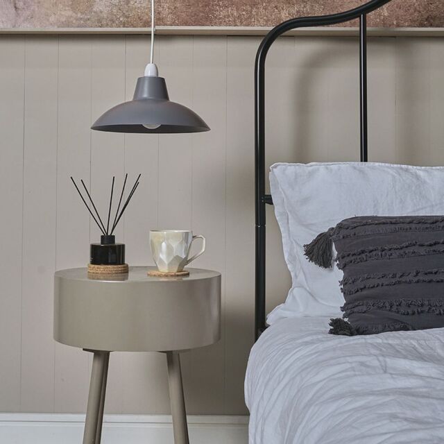 ValueLights Civic Pair of Grey Ceiling Pendant Shades - image 1