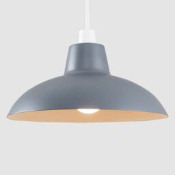 ValueLights Civic Pair of Grey Ceiling Pendant Shades - thumbnail 4