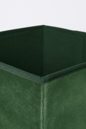 OHS 2 x Matte Velvet Cube Storage Box Folding Organiser Home Decor in Dark Green - thumbnail 5
