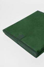 OHS 2 x Matte Velvet Cube Storage Box Folding Organiser Home Decor in Dark Green - thumbnail 4