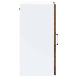 Berkfield Home Kitchen Wall Cabinet with Glass Door Lucca Smoked Oak in Brown - thumbnail 8