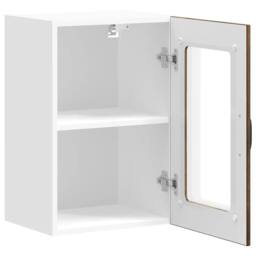 Berkfield Home Kitchen Wall Cabinet with Glass Door Lucca Smoked Oak in Brown - thumbnail 7