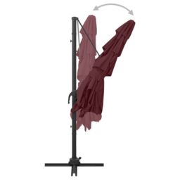 Berkfield Home 4-Tier Parasol with Aluminium Pole Bordeaux Red 250x250 cm - thumbnail 6