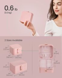 SONGMICS Portable Jewellery Box with Two Layers for Accessories in Pink - thumbnail 3