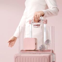 SONGMICS Portable Jewellery Box with Two Layers for Accessories in Pink - thumbnail 2