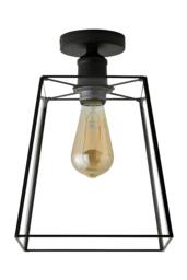 ValueLights Susie Glass Lantern Lamp Shade Flush Ceiling Fitting Light in Black - thumbnail 6