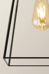 ValueLights Susie Glass Lantern Lamp Shade Flush Ceiling Fitting Light in Black - thumbnail 4