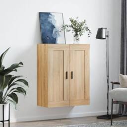 Berkfield Home Wall Mounted Cabinet Sonoma Oak 69.5x34x90 cm Engineered Wood in Light Tan - thumbnail 3