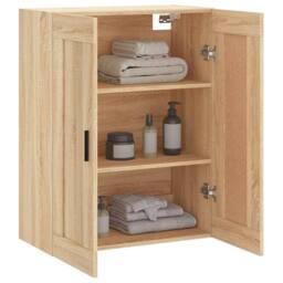 Berkfield Home Wall Mounted Cabinet Sonoma Oak 69.5x34x90 cm Engineered Wood in Light Tan - thumbnail 5