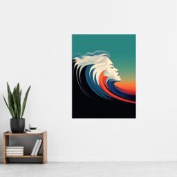 "Artery8 The Sea Is Calling Oil Painting Siren Wave Modern Bathroom Toilet Extra Large XL Wall Art Poster Print - Size: W24"" x H32""" - thumbnail 4