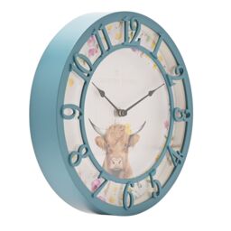 Country Living The Collection Outdoor Clock - Highland Cow in Mid Blue - thumbnail 2