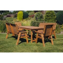 Churnet Valley Garden Furniture Ltd Valley 8 Seat Set 2XC 2X3B - Timber - Minimal Assembly Required in Brown - thumbnail 2