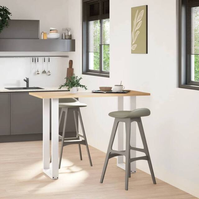 Berkfield Home Coffee Table Legs U-Shaped 2 pcs White 50x(100-101) cm Steel - image 1