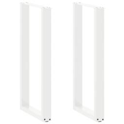 Berkfield Home Coffee Table Legs U-Shaped 2 pcs White 50x(100-101) cm Steel - thumbnail 2
