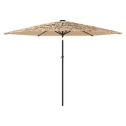 Berkfield Home Durable Garden Parasol with Steel Pole Brown 288x288x225 cm in Tan - Size: 288 x 288 x 225 cm - thumbnail 5