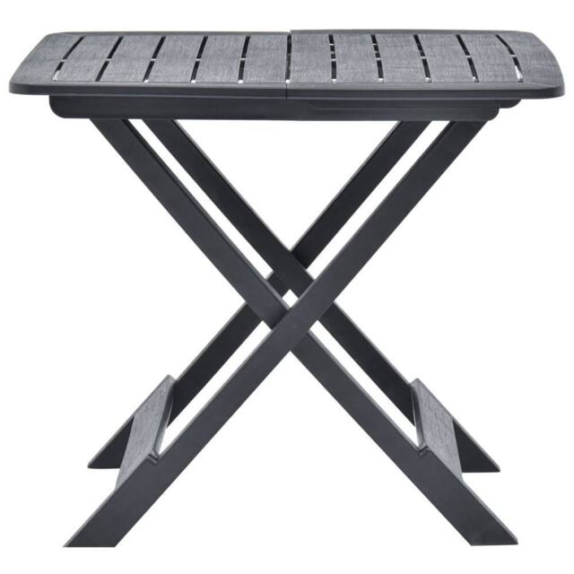 Berkfield Home Folding Garden Table Anthracite 79x72x70 cm Plastic in Dark Grey - Size: 79 x 72 x 70 cm - image 1