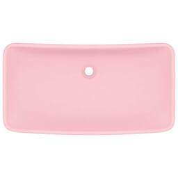 Berkfield Home Luxury Basin Rectangular Matt Pink 71x38 cm Ceramic