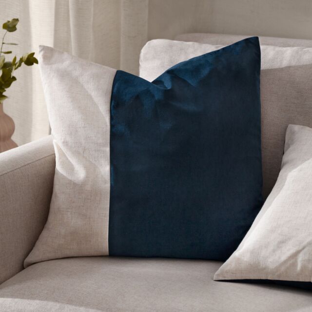 Yard Morden Soft-Washed Velvet Cushion in Indigo - Size: 50 cm x 50 cm - image 1