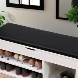 Pirlo Plush Shoe Storage Bench 60CM in White - thumbnail 4