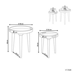 Wyld and Coco Heritage Dark Mango Nest of 2 Handmade Distressed Side Tables in Brown - thumbnail 4
