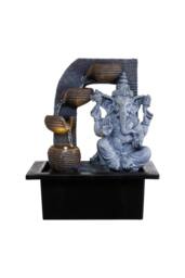 Living and Home Tabletop Ganesha Water Fountain Decor in Grey - thumbnail 4
