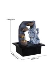 Living and Home Tabletop Ganesha Water Fountain Decor in Grey - thumbnail 6