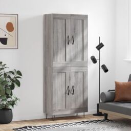 Berkfield Home Highboard Grey Sonoma 69.5x34x180 cm Engineered Wood - thumbnail 1