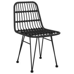 Berkfield Home 5 Piece Garden Dining Set Black Poly Rattan - thumbnail 5