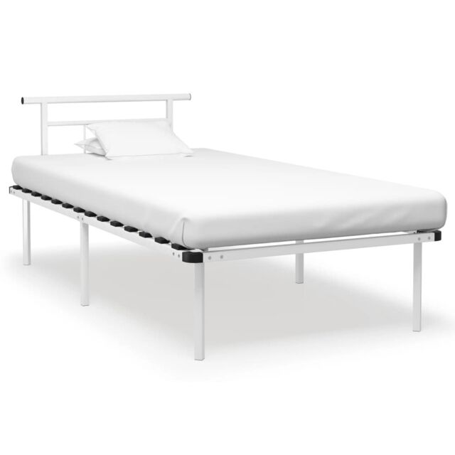 Berkfield Home Bed Frame White Metal 100x200 cm - image 1