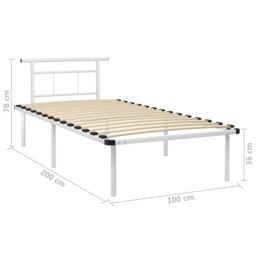 Berkfield Home Bed Frame White Metal 100x200 cm - thumbnail 6