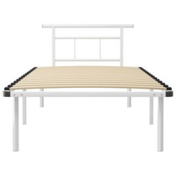Berkfield Home Bed Frame White Metal 100x200 cm - thumbnail 3
