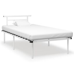 Berkfield Home Bed Frame White Metal 100x200 cm - thumbnail 1