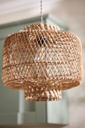 Dibor Boxed Diamond Woven Natural Pendant Ceilling Light Shade H31 x D34cm - thumbnail 4