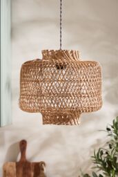 Dibor Boxed Diamond Woven Natural Pendant Ceilling Light Shade H31 x D34cm - thumbnail 3