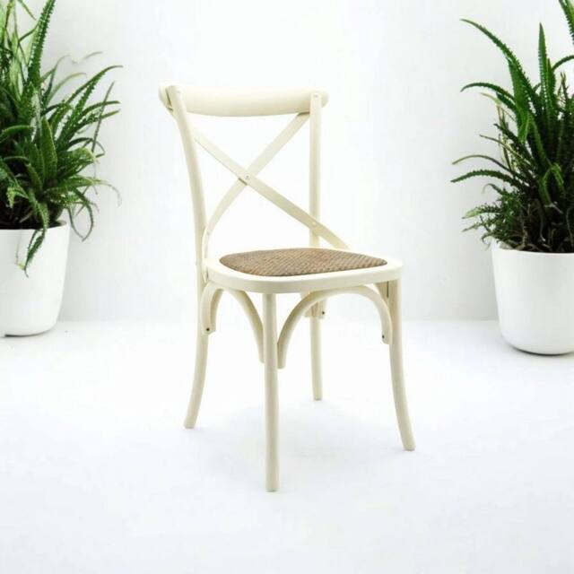 EONLION Cream Cross Back Dining Chair Comfortable - Size: 100 cm - image 1