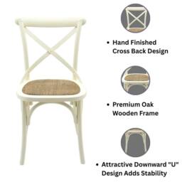 EONLION Cream Cross Back Dining Chair Comfortable - Size: 100 cm - thumbnail 3