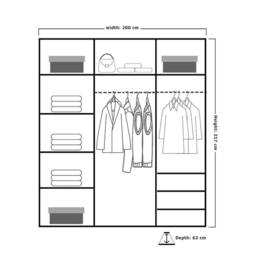 MN Furniture Merida Sliding Wardrobe with Mirror & LED Light W200cm x H217cm in White - thumbnail 3