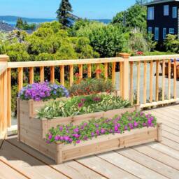 Kelvenix Wooden Raised Bed 3-Tier in Natural - Size: 100g - thumbnail 5