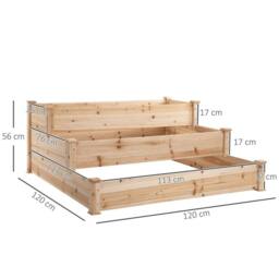 Kelvenix Wooden Raised Bed 3-Tier in Natural - Size: 100g - thumbnail 2
