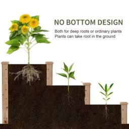 Kelvenix Wooden Raised Bed 3-Tier in Natural - Size: 100g - thumbnail 4