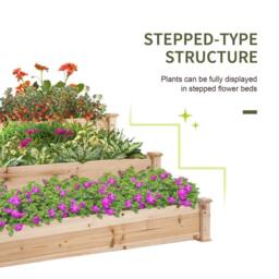 Kelvenix Wooden Raised Bed 3-Tier in Natural - Size: 100g - thumbnail 3