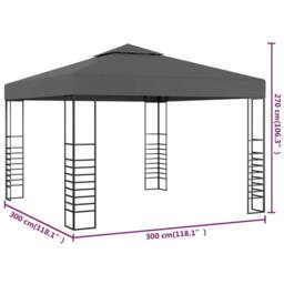Berkfield Home Stylish Garden Marquee 3x3 m Anthracite in Dark Grey - thumbnail 5