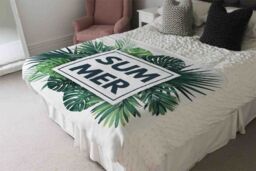 Benjamin Tate Design Botanical Summer Blanket in Natural - Size: 120 cm x 150 cm - thumbnail 3