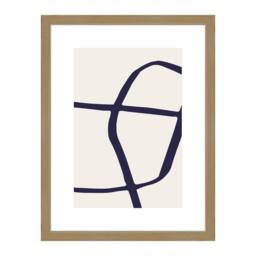 nielsen Velino Picture Frame 30x40cm - Glass Front & Abstract Poster Print in Light Oak - Size: 30x40 cm