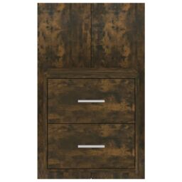 Berkfield Home Wall-mounted Bedside Cabinet Smoked Oak in Brown - thumbnail 5