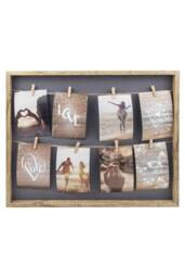 "nielsen Accent Photo Collage Frame for 8 Pictures 4x6"" With Clothesline & 8 Clips - Natural" - thumbnail 1