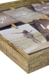"nielsen Accent Photo Collage Frame for 8 Pictures 4x6"" With Clothesline & 8 Clips - Natural" - thumbnail 3