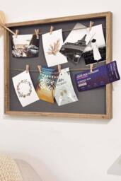 "nielsen Accent Photo Collage Frame for 8 Pictures 4x6"" With Clothesline & 8 Clips - Natural" - thumbnail 2